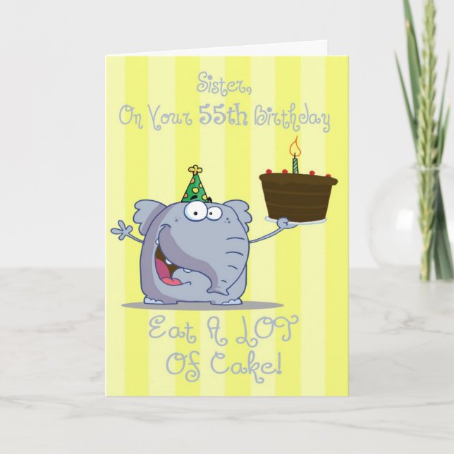 Sister Eat More Cake 55th Birthday Card (Front)