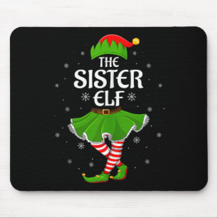 Sister Elf Christmas Family Girls Women Elf Squad  Mouse Pad