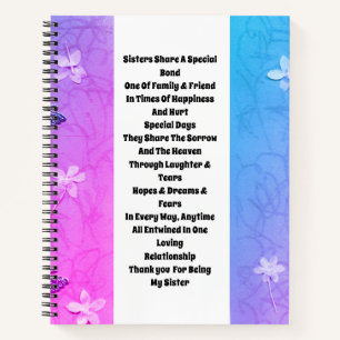 Sister Embellished Notebook