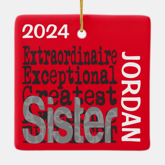Sister Extraordinaire CUSTOM Ceramic Ornament (Back)