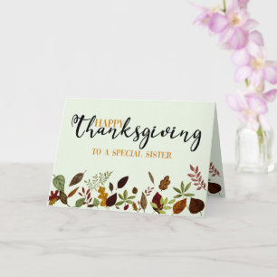 Sister Fall Foliage Thanksgiving Card