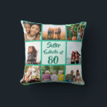 Sister fantastic at 80 birthday photo collage cushion<br><div class="desc">👉 Put a smile on a face with this awesome 80th birthday sister photo collage throw pillow! - Simply click to personalise this design 🔥 My promises - This design is unique and is designed with you in mind 🙏 Thank you for supporting my small business - If you would...</div>
