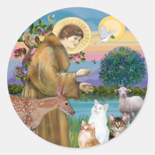 Sister Frances Blessing 5 cats Classic Round Sticker
