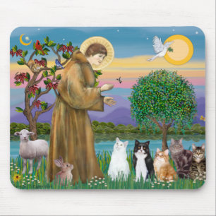 Sister Frances Blessing 5 cats Mouse Pad