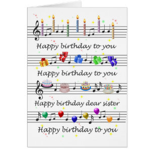 Sister Funny Happy Birthday Song Sheet Music