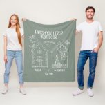 Sister Gift I Wish You Lived Next Door Photo Fleece Blanket<br><div class="desc">Celebrate the cherished bond you share with your sister with our "I Wish You Lived Next Door" Photo Sage Green Fleece Blanket, a heartfelt and personalised gift that will wrap her in warmth and the memories you've created together. This luxurious sage green fleece blanket serves as a canvas for your...</div>