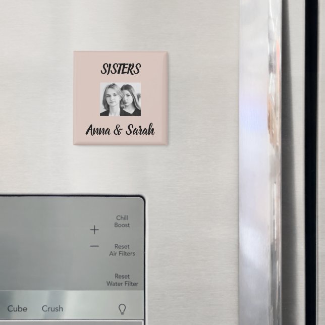 Sister Gift Magnet – Personalized with Names&Photo (In Situ (Fridge))
