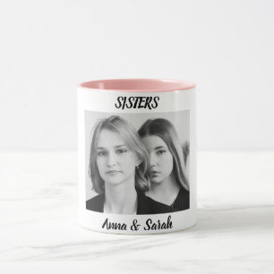 Sister Gift Mug with Photo & Name – Pink Cup Style
