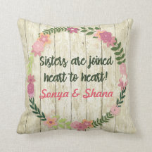 Sister Gift with Quote Pillow Personalised Present
