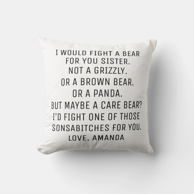 Sister gifts, funny sister gift, sister cushion (Front)