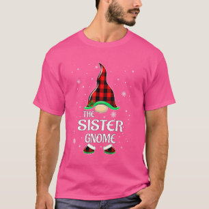 Sister Gnome Buffalo Plaid Matching Family Christm T-Shirt