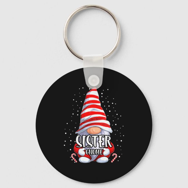Sister Gnome Christmas Pajamas Matching Family Gro Key Ring (Front)