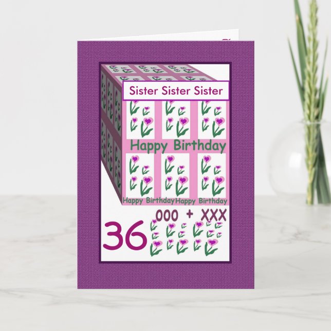 SISTER - Happy 36th Birthday Card (Front)