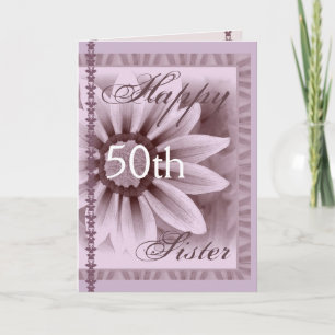 SISTER - Happy 50th Birthday - LAVENDER Flower Card