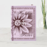SISTER - Happy 65th Birthday - LAVENDER Daisy Card<br><div class="desc">This card with its soft pastel daisy and lace is a sweet way to wish your sister happy!  You can add her name and her age to make it a one-of-a-kind of a card... Special!  To see more of my birthday cards,  put into Zazzle's search box:  jaclinart</div>