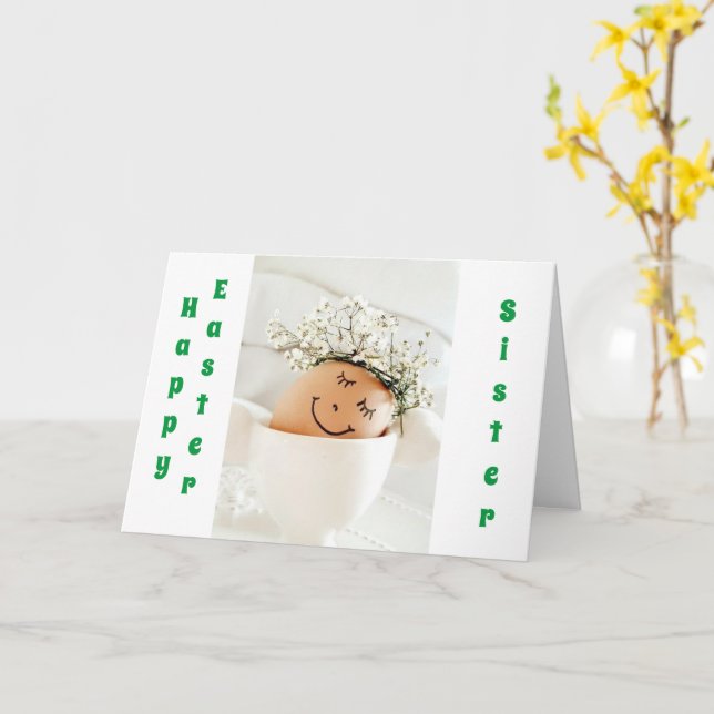 ***SISTER*** HAPPY EASTER CARD (Yellow Flower)
