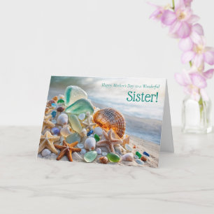 Sister Happy Mothers Day Beach Themed with Shells Card