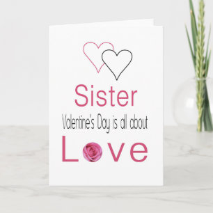 Sister  Happy Valentine's Day Roses Holiday Card