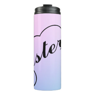 Sister heart and pastel colours thermal tumbler