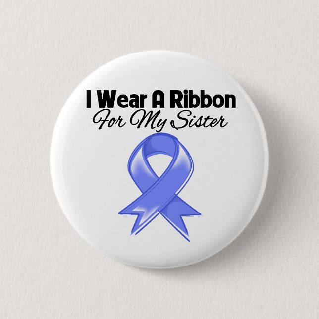 Sister - I Wear Periwinkle Ribbon 6 Cm Round Badge (Front)