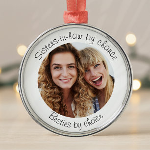 Sister-in-Law Besties Photo Gift Metal Tree Decoration