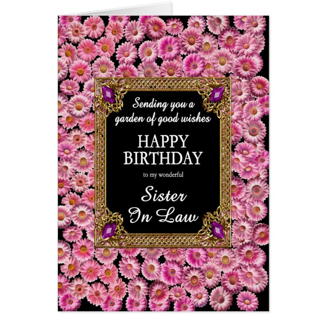 Sister-in-Law Birthday Pink Daisies (Front)