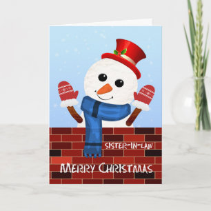 Sister in Law Christmas Snowman Holiday Card