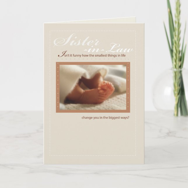 Sister-in-Law Congratulations New Baby Feet Card (Front)