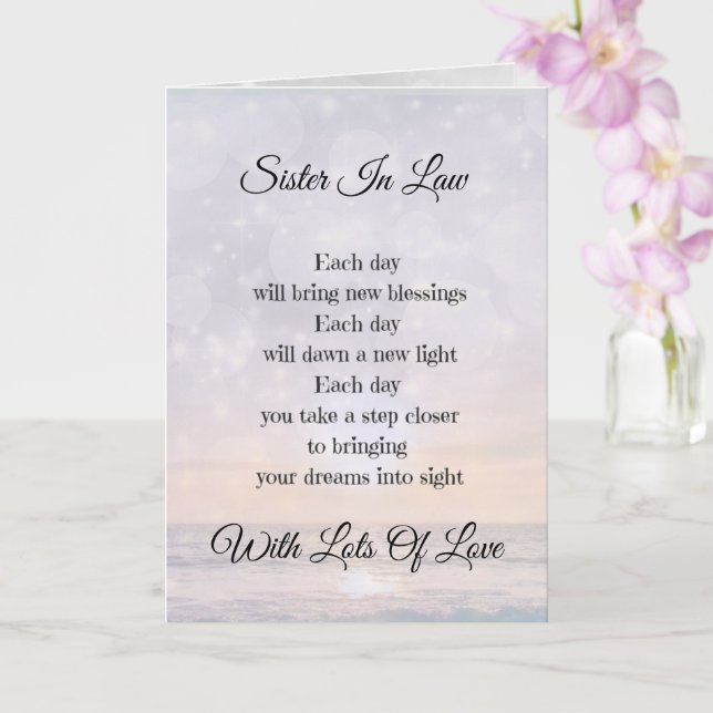 Sister In Law Encouragement poem Greeting Card (Orchid)
