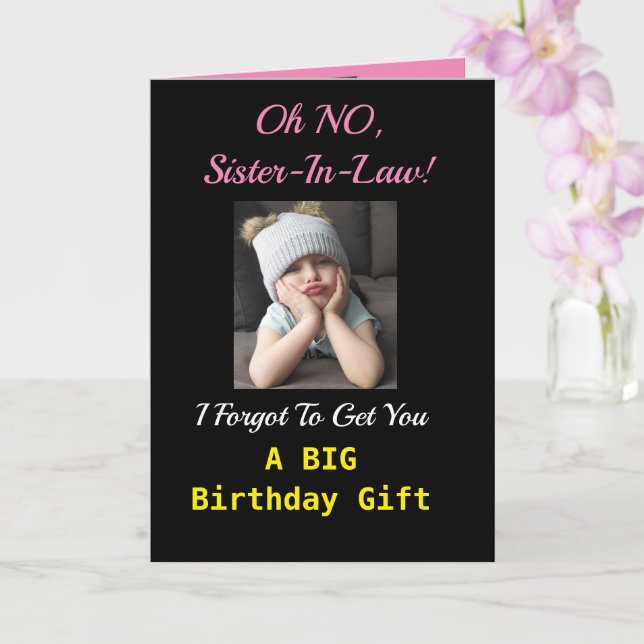 Sister-In-Law Funny Birthday Cute Girl  Card (Orchid)