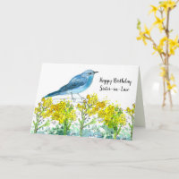 Sister In Law Happy Birthday Bluebird Wildflowers