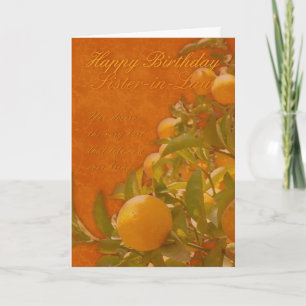 Sister-in-Law Happy Birthday Spanish Orange Tree, Card
