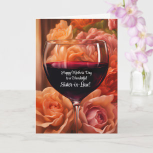 Sister in Law Happy Mothers Day with Wine Card