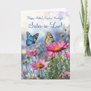 Sister in Law Mothers Day with Garden Flowers  Card
