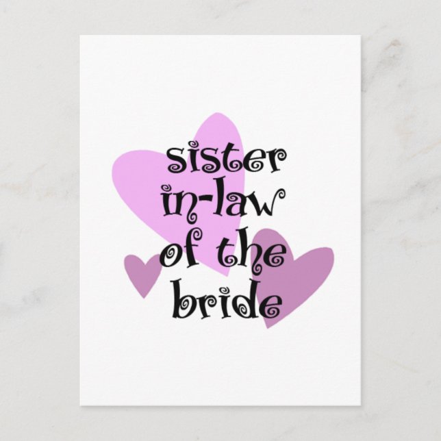 Sister In-Law of the Bride Postcard (Front)
