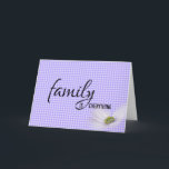 Sister In Law Purple Gingham Birthday Card<br><div class="desc">Birthday for sister-in-law on purple and white gingham pattern with translucent cosmos flower.</div>