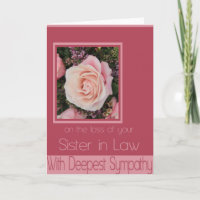 Sister in Law  Sympathy card with Roses