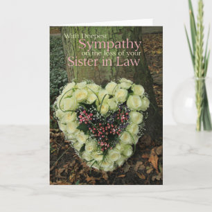 Sister in Law Sympathy card with Roses