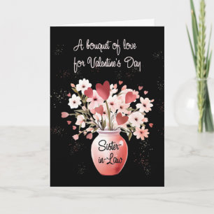 Sister in Law Valentines Day Bouquet of Love Card