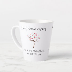 Sister In Law, You Mean the World! Latte Mug
