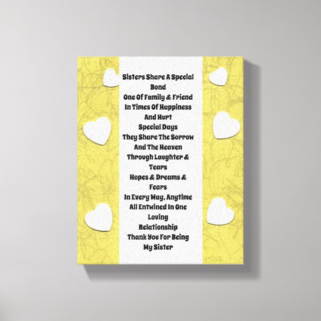 Sister Inspirational Canvas Print (Front)