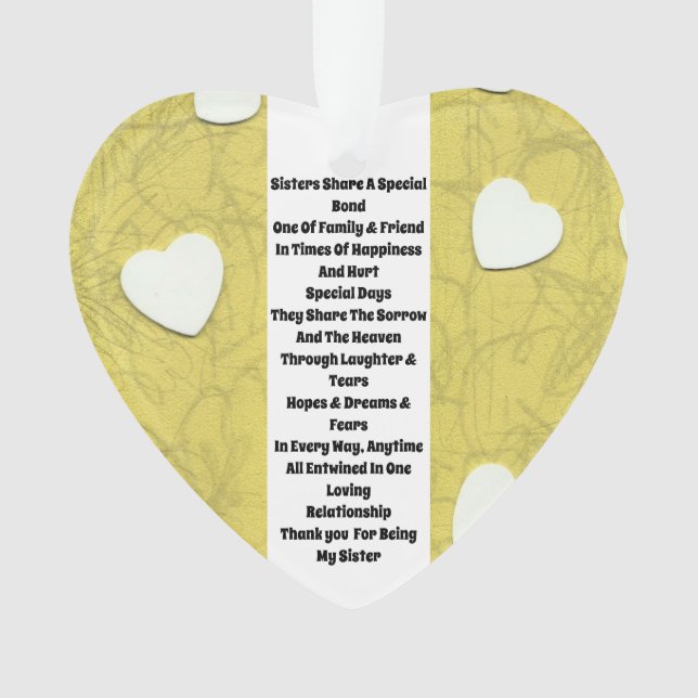 Sister Inspirational Ornament (Front)