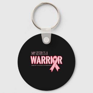 Sister Is A Warrior Breast Cancer Awareness Key Ring