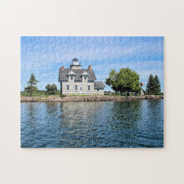 Sister Islands Lighthouse, 1,000 Islands New York Jigsaw Puzzle (Horizontal)