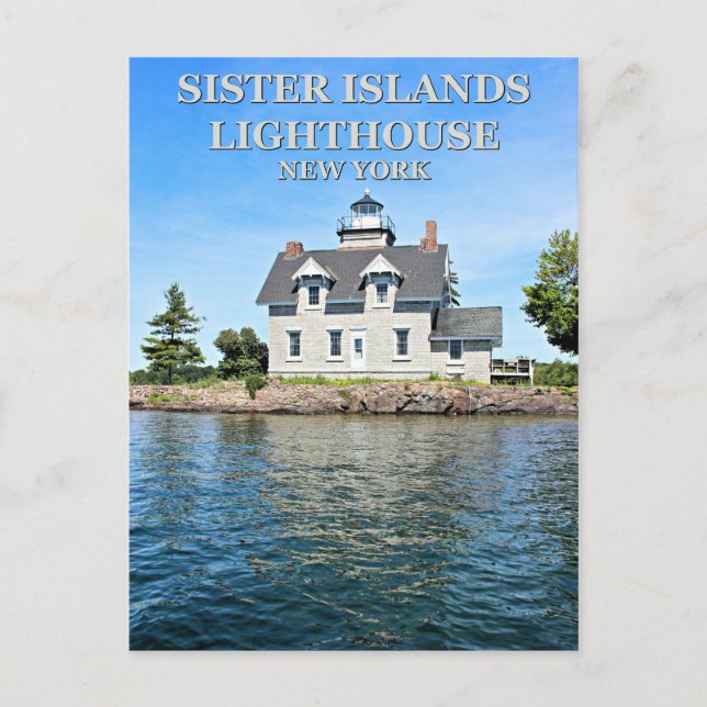 Sister Islands Lighthouse, New York Postcard (Front)