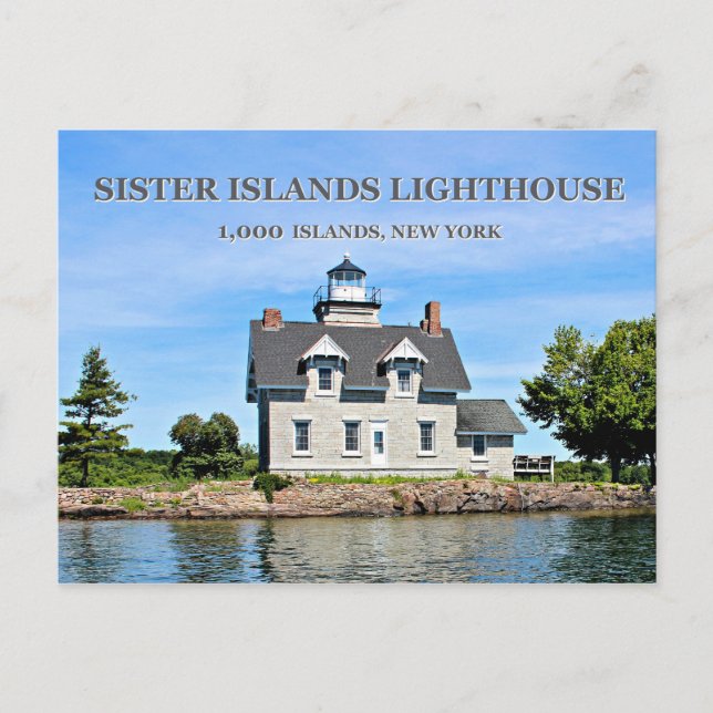 Sister Islands Lighthouse, New York Postcard (Front)