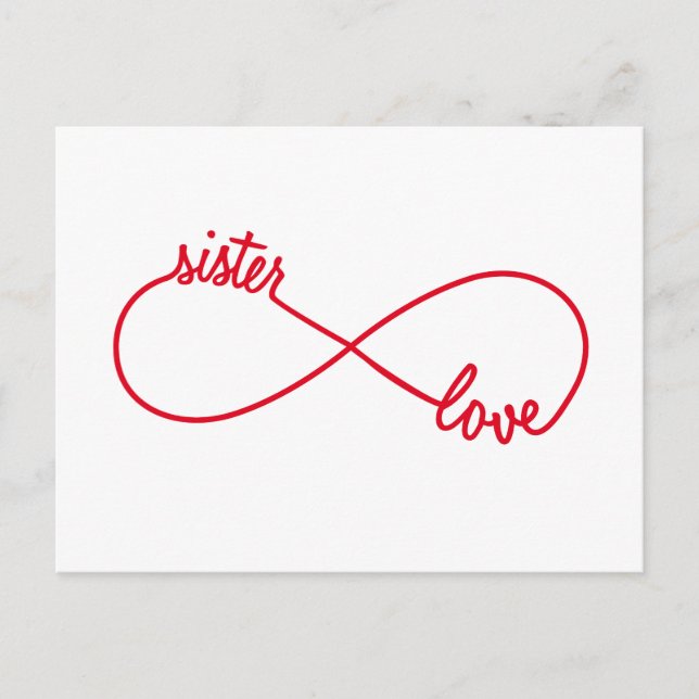 Sister love, infinity sign postcard (Front)