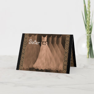 SISTER Maid of Honour Invitation ANTIQUE COPPER