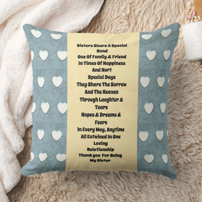 Sister Marshmallow Hearts Yellow Cushion (Blanket)