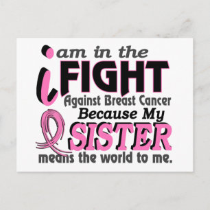 Sister Means The World To Me Breast Cancer Postcard